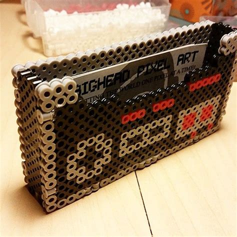 perler bead business card holder